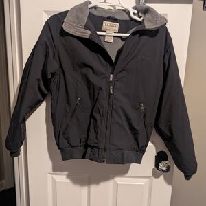 EUC L.L. Bean Black Jacket Medium Thinsulate with Gray Lining